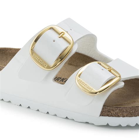 birkenstock white big buckle.